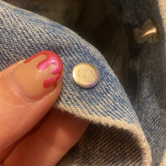 VINTAGE 1990 Levis Jean Jacket Sz Large/44L Distressed Big E Distressed Pockets - Picture 14 of 14